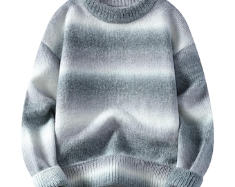 Unisex Ombre Oversized Knit Pullver Sweatshirt