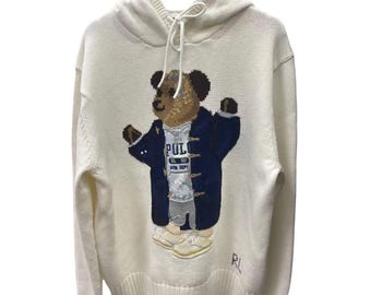Polo Bear Wool-Blend Knit Hoodie
