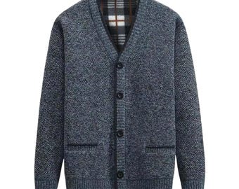 Men's Oversized Button Knit Cardigan V Neck  Pullover Sweater