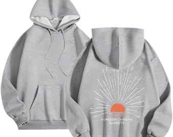 Unisex Oversized Chasing Sunsets Print Hoodie