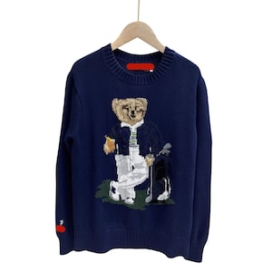 Unisex Polo Oversized Teddy Bear Pullover Sweater