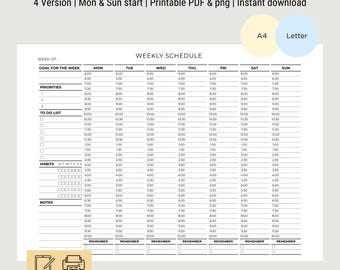 Planejador Semanal Minimalista em PDF para Imprimir | Sem Data (Versão para Imprimir e Digital)