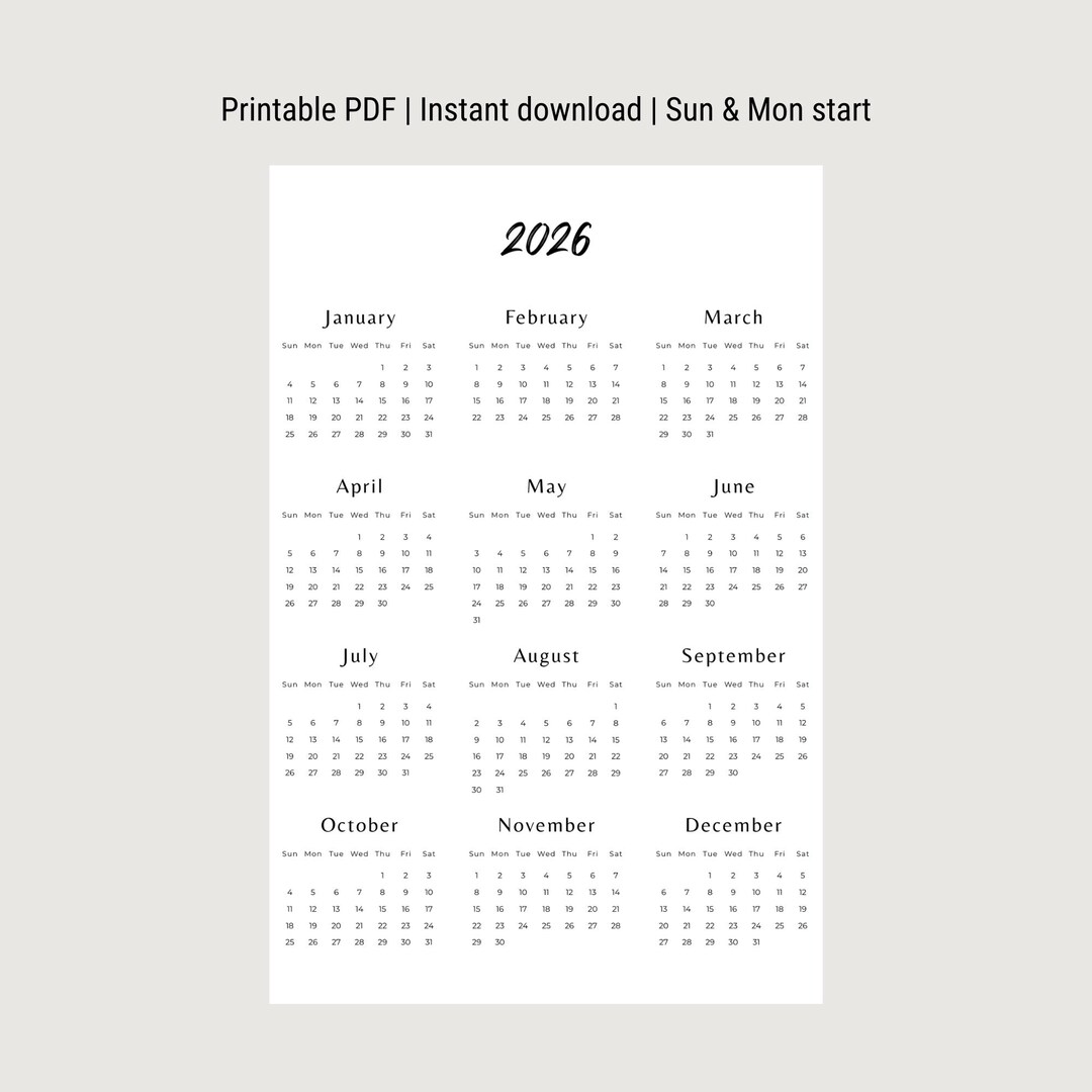 Calendario de pared 2026 para días ocupados. Planificador mensual de ...