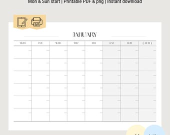 Extended Weekend Monthly Planner | Plan Work and Personal Life Without Crowded Weekends
