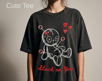 Voodoo Doll Graphic Tee, Comfort Colors Goth T Shirt, Creepy Alternative Fashion Top