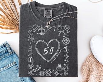 Custom Birthday Era Tee, Hand Drawn Party Doodle Frame Shirt