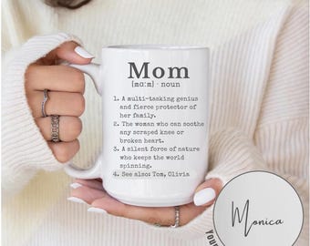 Personalized Mom Definition Mug, Custom Mother's Day Gift, Grandma Dictionary Coffee Cup