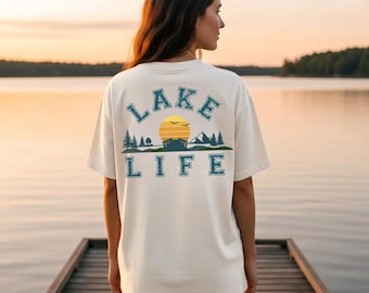 Lake Life Back Print Tee: Vintage Lake House Shirt