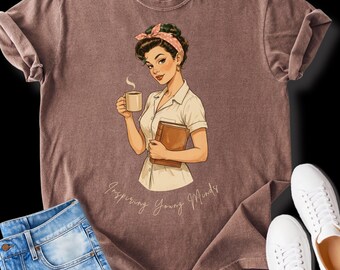 Vintage Comfort Colors Teacher Tee: Inspiring Young Minds Coffee Design