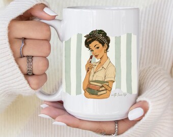 Personalized Teacher Mug, Back to School Coffee Mug, Vintage Teacher Cup, Custom Name Mug, New School Year Gift (11oz or 15oz)
