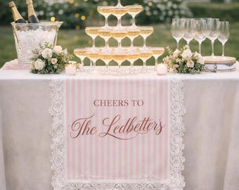 Letrero personalizado para el menú del bar de bodas, letrero de bienvenida personalizado para bodas, pancarta de tela para el menú del bar, lino y algodón, letrero personalizado para el bar de lino a rayas.