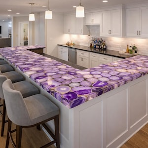 Piano di lavoro per cucina viola / Pietra preziosa viola, personalizzabile