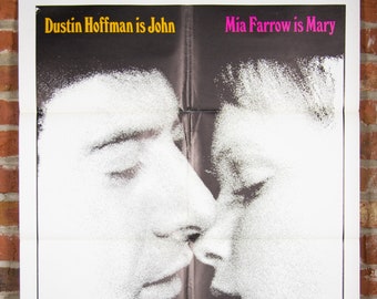 John and Mary Movie Poster from 1969 - Dustin Hoffman - Original 27" X 41" (1) One Sheet Theater Folded Poster - Drama Romance Movie Poster