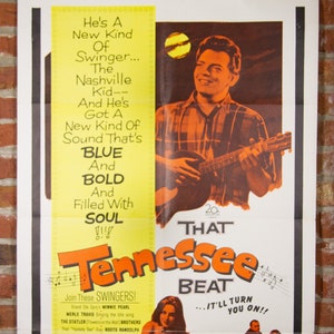 Afiche de la película That Tennessee Beat de 1968: póster original de 27" x 41" (1) de una hoja doblada para cine: película dramática musical