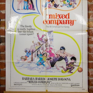 Mixed Company Movie Poster from 1974 - Original 27&quot; X 41&quot; (1) One Sheet Folded Movie Poster - Comedy, Drama, Family