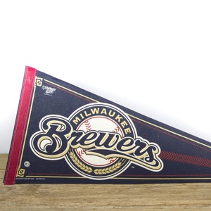 Vintage Milwaukee Brewers Pennant / Brewers Collectible / Large MLB Baseball Souvenir Felt Pennant