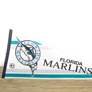 Vintage Florida Marlins Pennant / Marlins Collectible / Large MLB Baseball Souvenir Felt Pennant