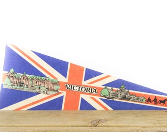 Banderín de fieltro vintage de Victoria, Canadá / Banderín de recuerdo / Banderín de fieltro vintage / Bandera de banderín / Banderín decorativo / Decoración de banderín