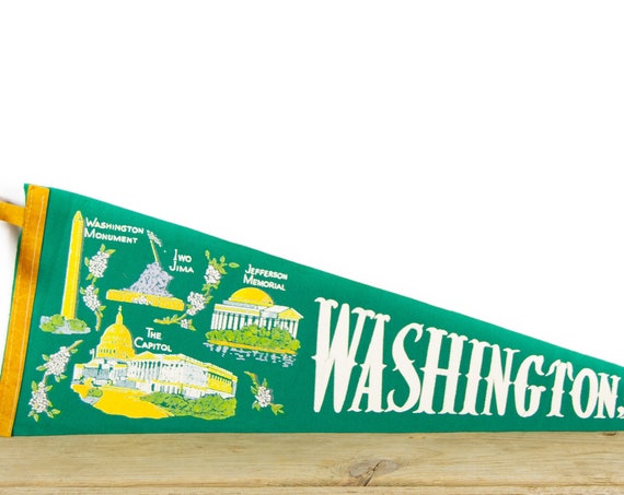 Vintage Washington D.C. Felt Pennant / Souvenir Pennant / Vintage Felt Pennant / Pennant Banner / Pennant Flag / Souvenir Pennant