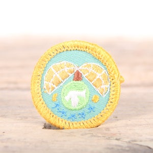 Vintage Girl Scout Patch / 1970er-80er Jahre Scout Patch / Gelbe Palme Natur Patch Old Stock Patch