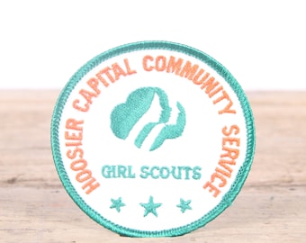 Parche Scout Vintage / Parche de Girl Scouts de Servicio Comunitario de la Capital de Indiana de los años 80 / Parche de Girl Scout / Parche de Boy Scout / Parche Grunge