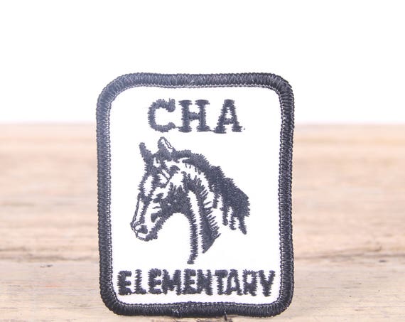 Vintage School Patch / 1970s-80s Elementary School Patch / CHA Horse Patch / Girl Scout Patch / Boy Scout Patch / Grunge Patch