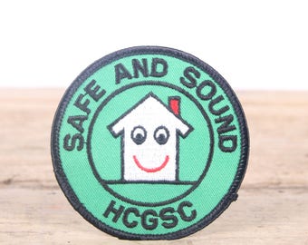Vintage Scout Patch / 1980s Safe and Sound HCGSC Patch / Girl Scout Patch / Boy Scout Patch / Grunge Patch
