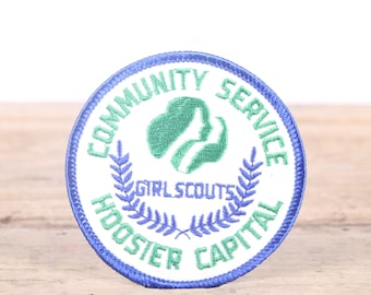 Parche Scout Vintage / Parche de Girl Scouts de Servicio Comunitario de la Capital de Indiana de los años 80 / Parche de Girl Scout / Parche de Boy Scout / Parche Grunge