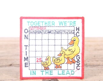 Vintage Girl Scout-patch / 1989 Together We're In The Lead - op tijd HC GSC Duck-patch / Girl Scouts-patch / Boy Scout-patch