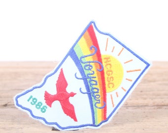 Vintage Scout Patch / 1986 HCGSC Voyager Patch / Girl Scout Patch / Boy Scout Patch / Grunge Patch / Rainbow Patch