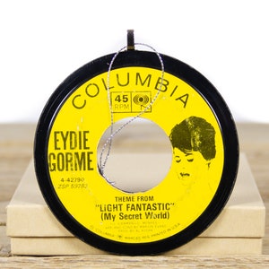 Vintage Eydie Gorme Vinyl Record Christmas Ornament from 1963 / Unique Handmade Vinyl Record Gift Present / Latin Pop Music Ornament