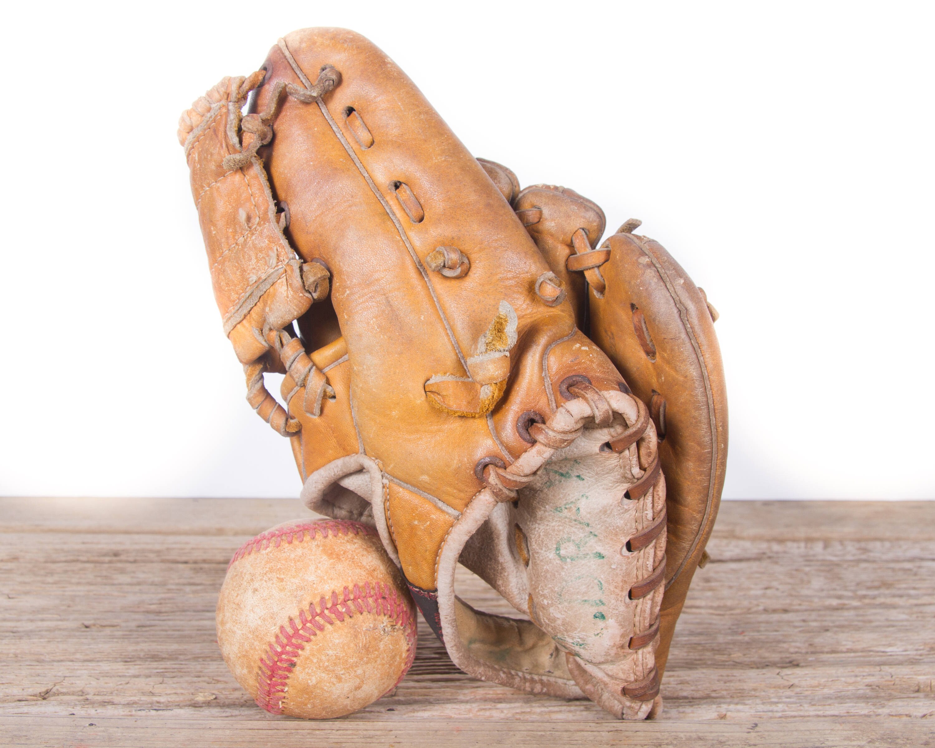 Old Vintage Leather Baseball Glove / Kids Proline Baseball Glove