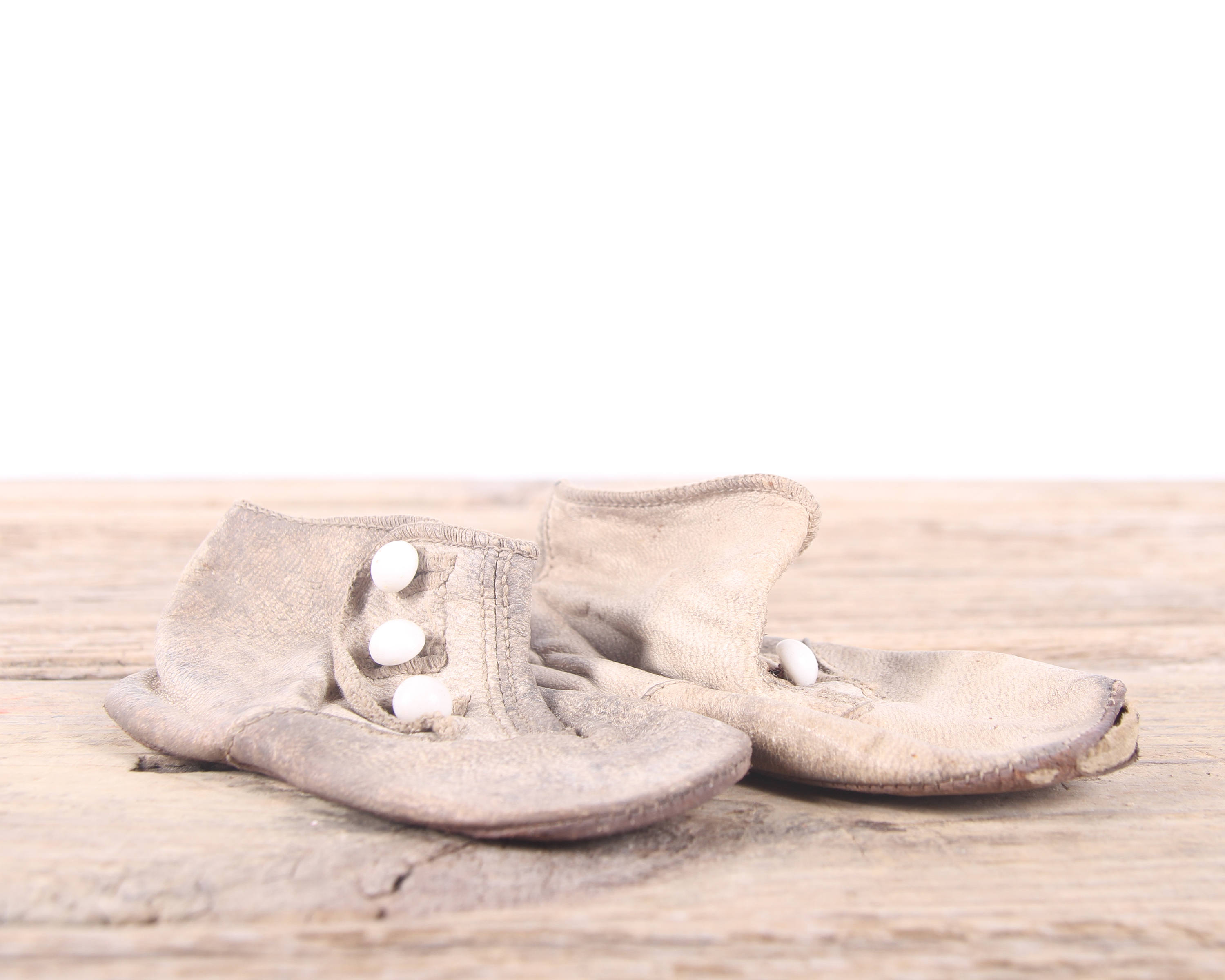 antique leather baby shoes