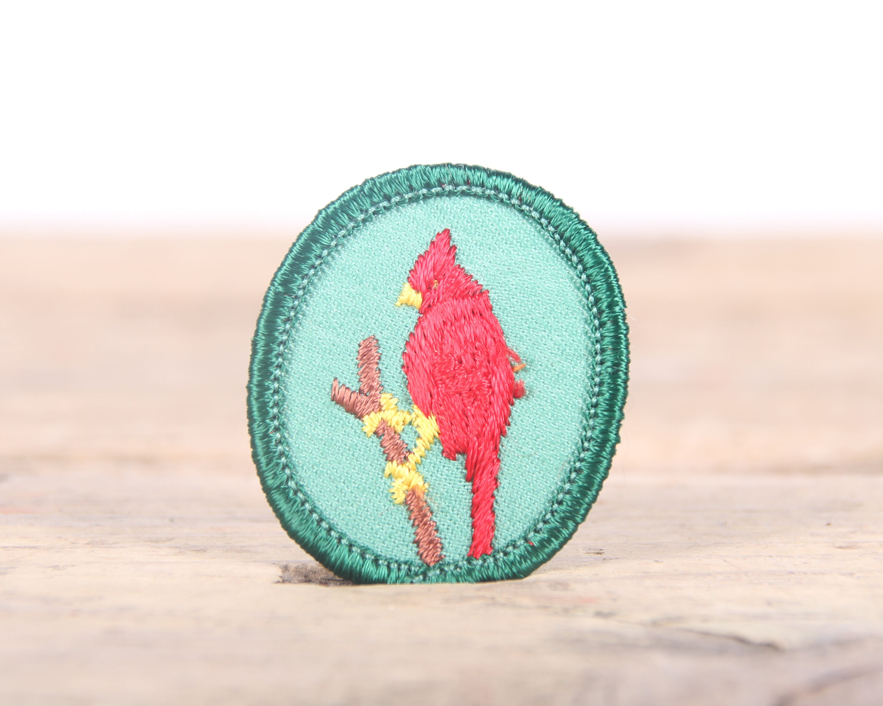 Vintage Girl Scout Patch / 1970's80's Scout Patch / Cardinal Bird