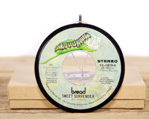 Vintage Bread "Sweet Surrender" Record Christmas Ornament from 1972 / Vintage Holiday Decor / Rock, Pop