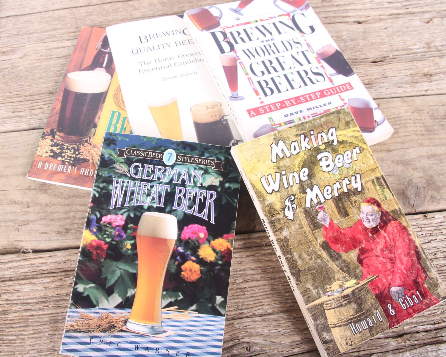 Vintage Beer Brewing Books / Old Books Vintage Books / Bar Decorative