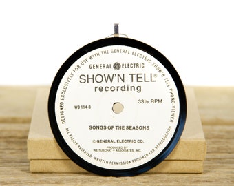 Vintage &quot;Songs of the Season&quot; by General Electric / Record Christmas Ornament / Holiday Decor Music Gift / Holiday, Choral