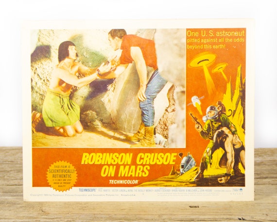 Robinson Crusoe on Mars - Original 11x14 Movie Lobby Card from 1964 (64/183) - Movie Theater Room Decor Collectible - Sci-Fi, Space