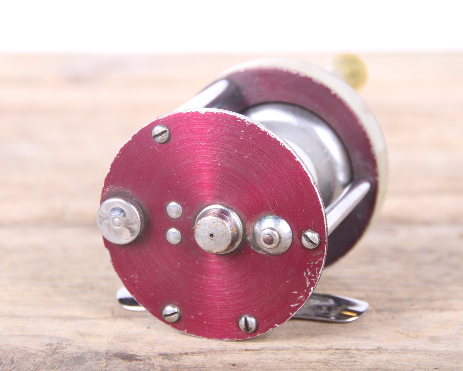Antique Fishing Reel / Red South Bend Perfectoreno Model A
