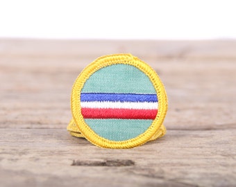 Vintage Girl Scout Patch / 1970's Scout Patch My Country / 1.5" Girl Scouts Patch / Vintage Patches / Grunge Yellow Scout Patch