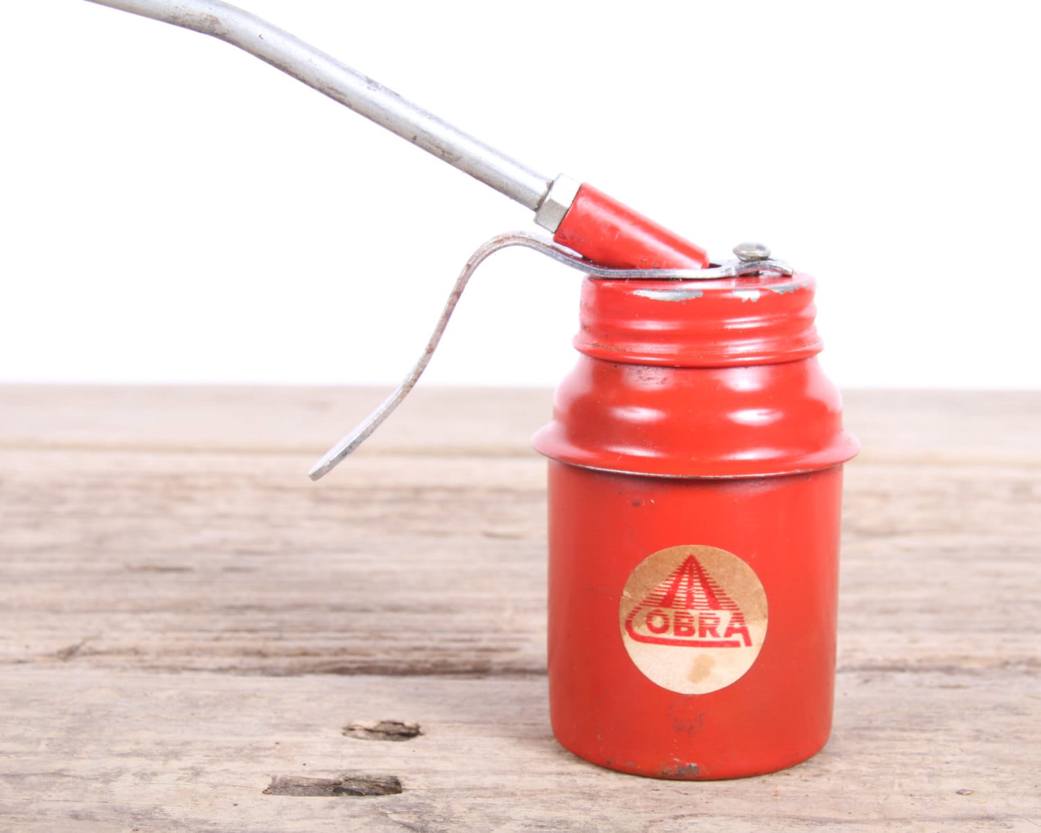 Old Oil Can / Vintage Metal Oil Can / Antique Red Cobra Oil Can / Oil