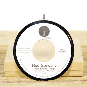 Vintage Rod Stewart &quot;These Foolish Things&quot; Record Christmas Ornament from 2002 / Music Gift / Vintage Ornament / Rock, Pop