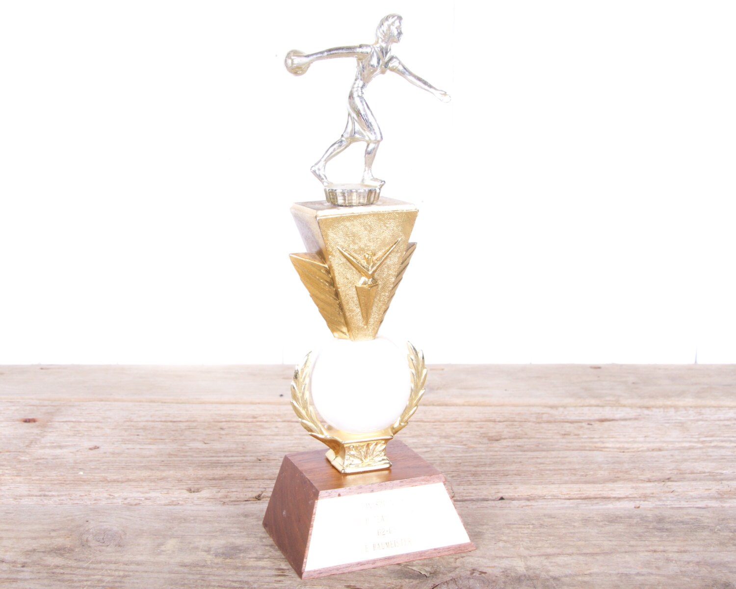 Antique Trophy / Women's Bowling Trophy / Gold Trophy / Old Trophies