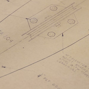 Vintage Airplane Blueprint / 1978 Woodstock Model Plane Blueprint / Blueprint Art / Architectural Blueprint / Unique Office Decor Blue Print image 3