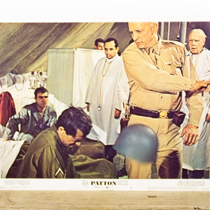 Patton - Tarjeta de vestíbulo de película original de 11 x 14 de 1970 (70/67) - Decoración de sala de cine coleccionable - Guerra, militar, drama,