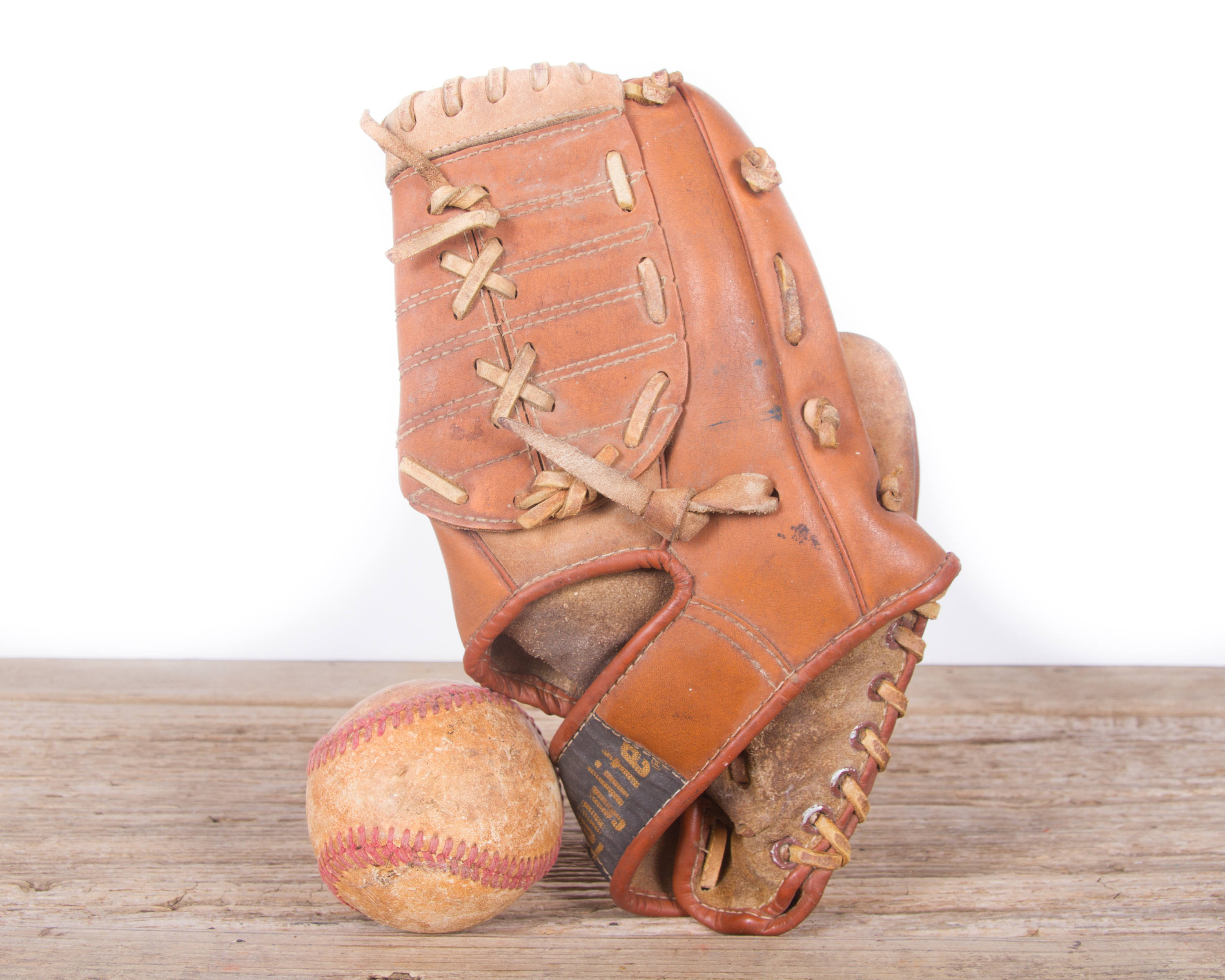 Old Vintage Leather Baseball Glove / Kids Lunglite YF201 Baseball Glove