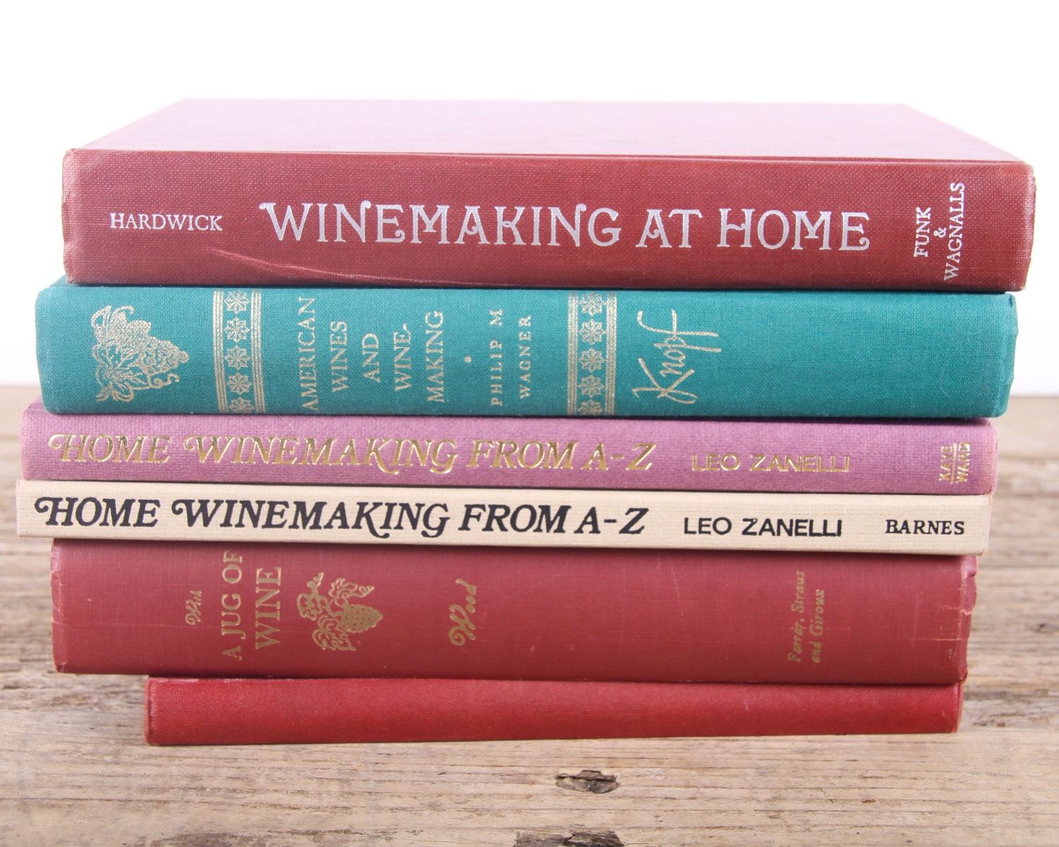 Vintage Wine Books / Old Books Vintage Books / Brewing Decorative Books