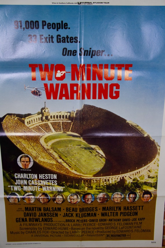 Two Minute Warning Movie Poster From 1976 - Original 27