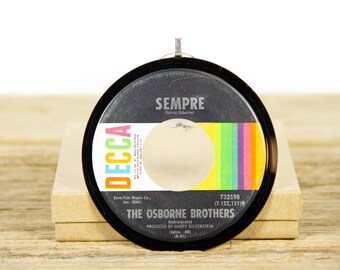 Vintage The Osborne Brothers "Sempre" Record Christmas Ornament from 1969 / Holiday Decor / Music Gift Record Present / Folk, Country
