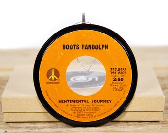 Vintage Boots Randolph "Sentimental Journey" Record Christmas Ornament from 1973 / Music Gift / Jazz, Pop